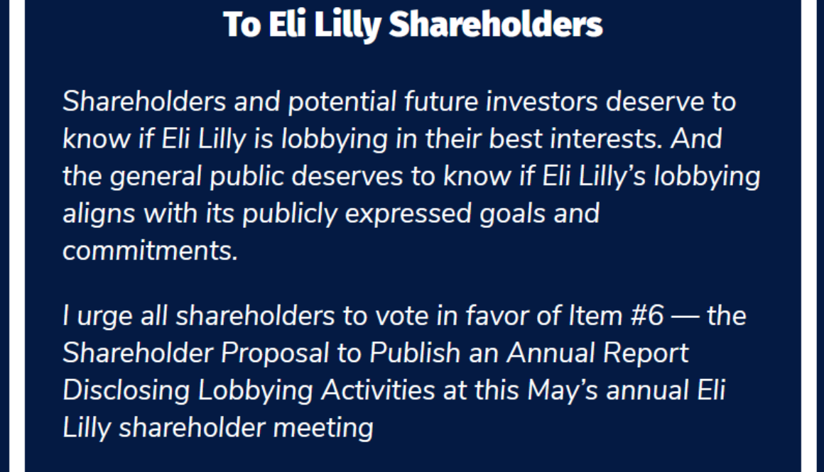 Expose Hidden Corporate Lobbying By Eli Lilly