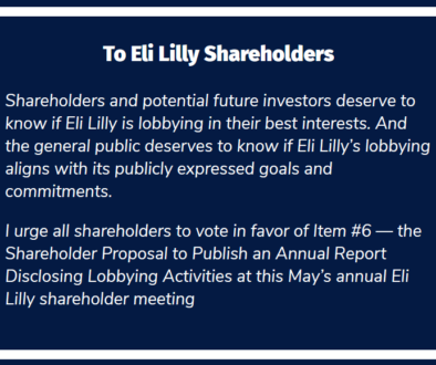 Expose Hidden Corporate Lobbying By Eli Lilly